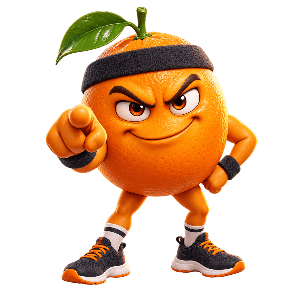 Orange, the brutally honest Fruit Captain coach